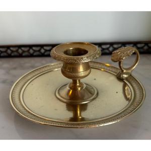 Gilt Bronze Empire Hand Candlestick