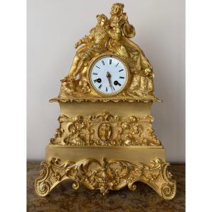 Pendule Louis XIV et Marie Thérèse d’Autriche époque Restauration 