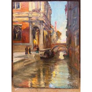 Canal et campanile à Venise Raymond Allègre