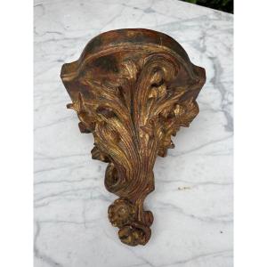 Console d’applique d’époque Régence en bois doré