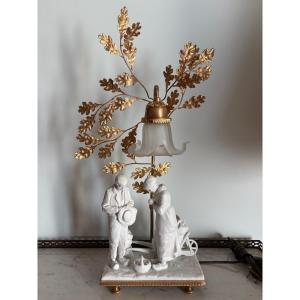 Meissen Bisque Lamp "the Angelus"
