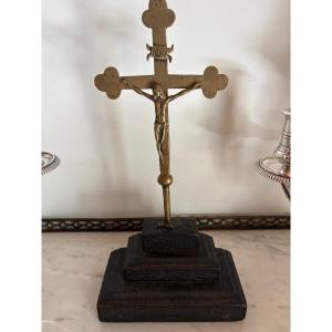 16th-century Burgundian Bronze Crucifix