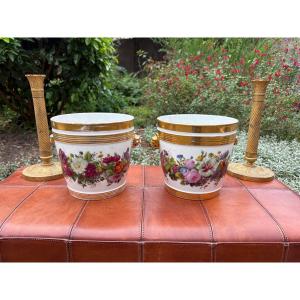 Pair Of Empire-style Porcelain Planters