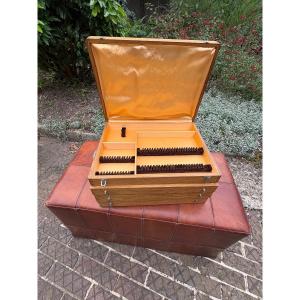 Coffret pour ménagère de 116 pièces en chêne blond