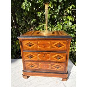 Miniature Marquetry Chest Of Drawers