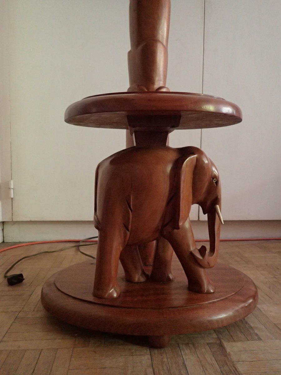 Salon With Elephants. Mahogany. Africa. 50's / 60's.-photo-4