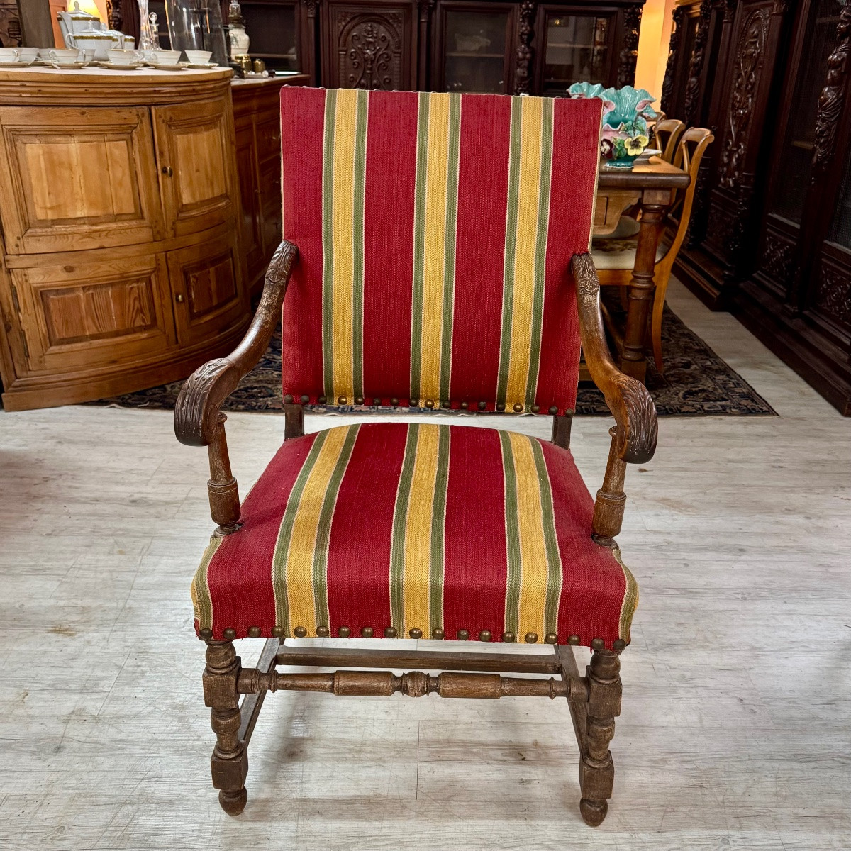 Pair Of Louis XIII Style Armchairs-photo-4