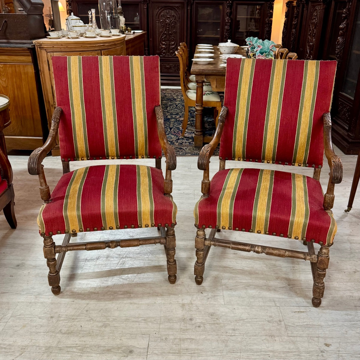 Pair Of Louis XIII Style Armchairs-photo-5