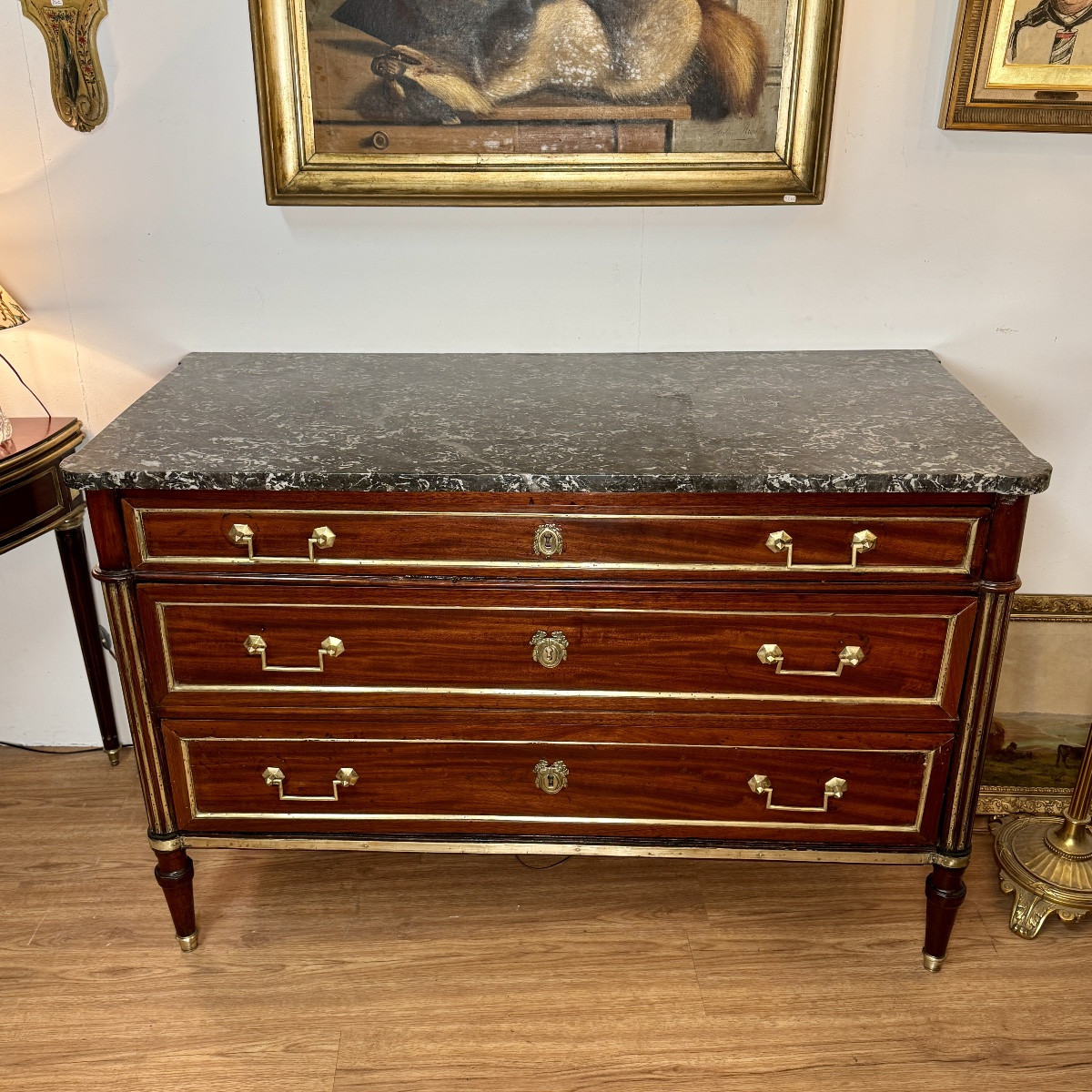 Louis XVI Style Mahogany Commode-photo-1