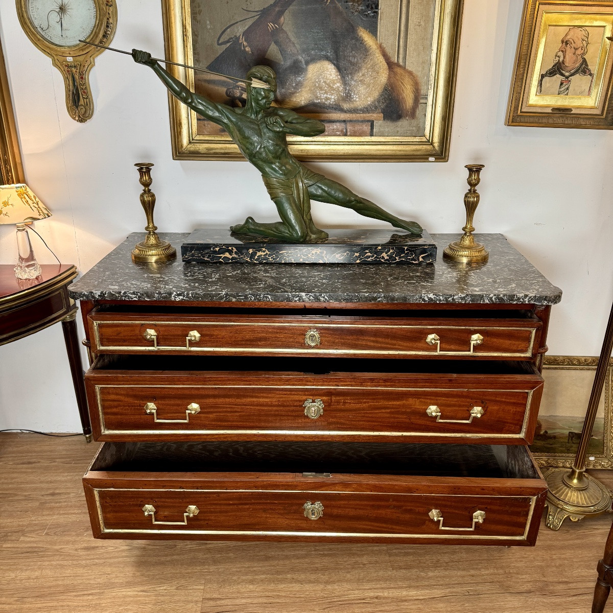 Louis XVI Style Mahogany Commode-photo-2