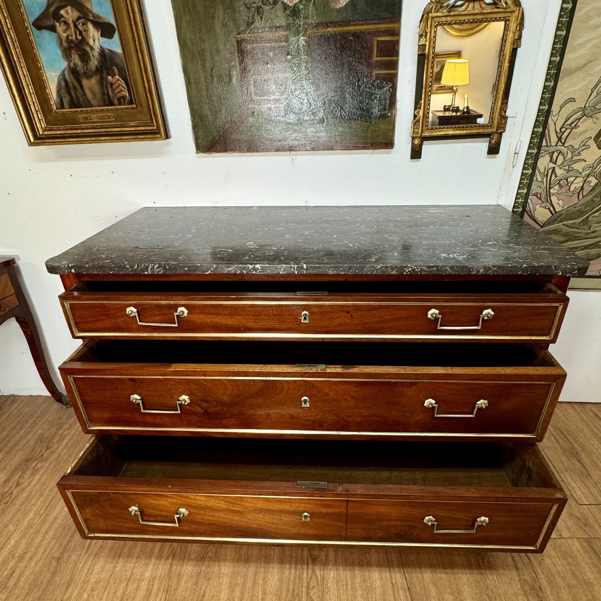 Louis XVI Style Mahogany Commode-photo-5