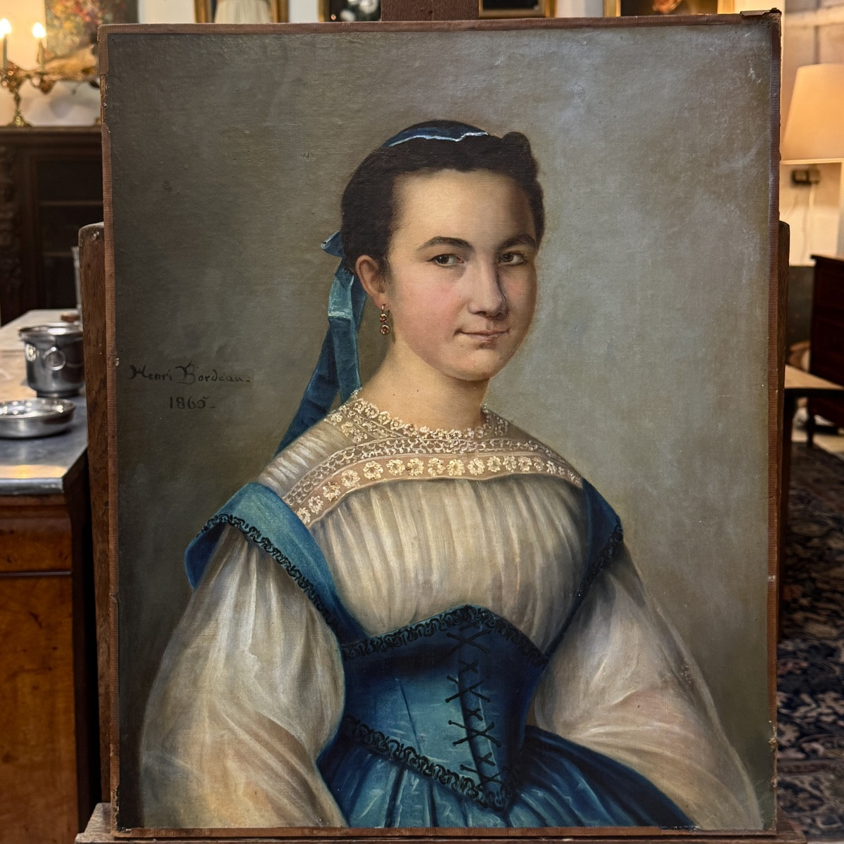 Portrait Huile sur toile-photo-5