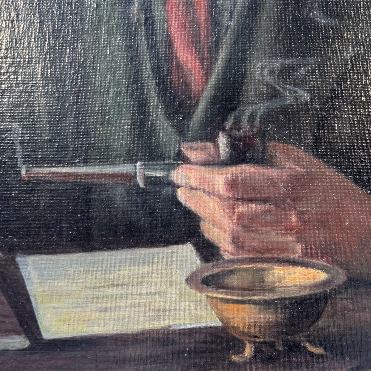 Portrait Huile sur toile-photo-4