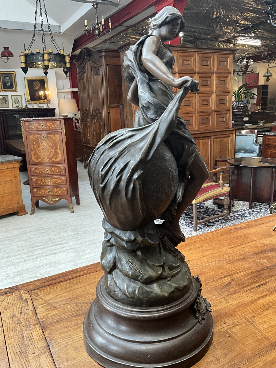 Patinated Spelter By E. Rousseau-photo-2