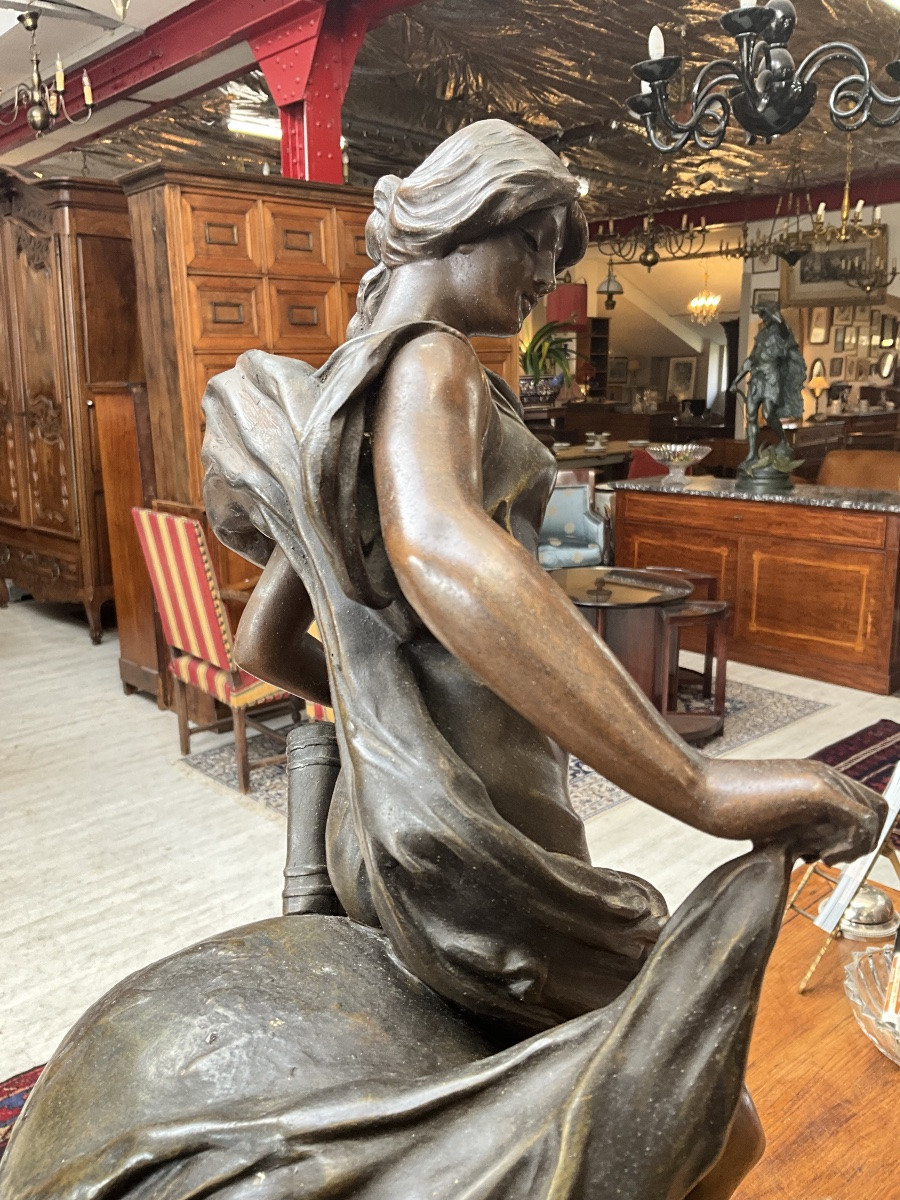 Patinated Spelter By E. Rousseau-photo-4
