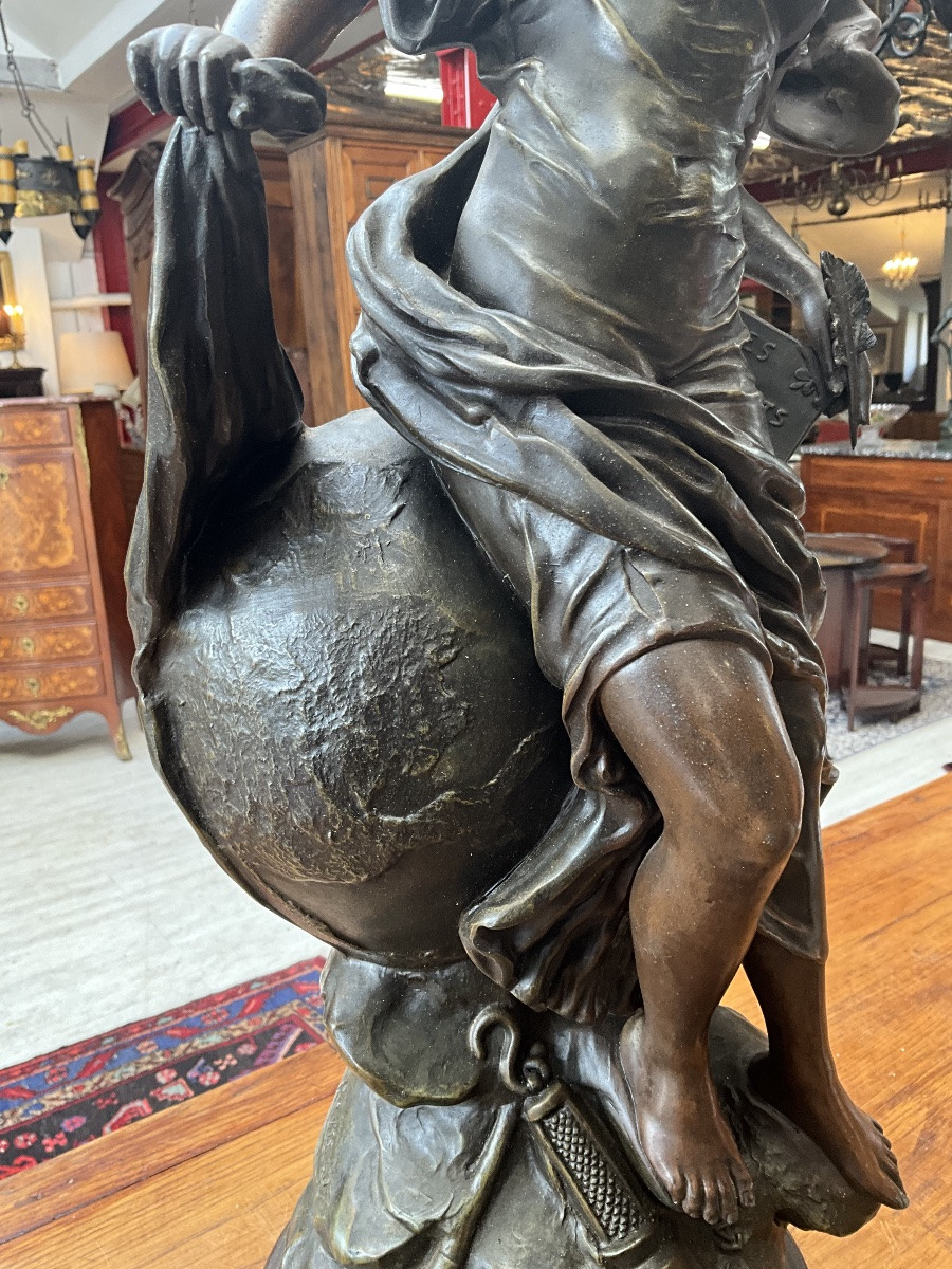 Patinated Spelter By E. Rousseau-photo-5