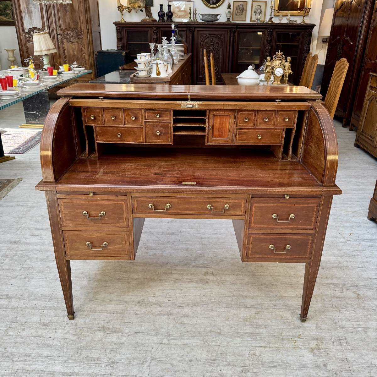 Bureau Cylindre de style Louis XVI-photo-5