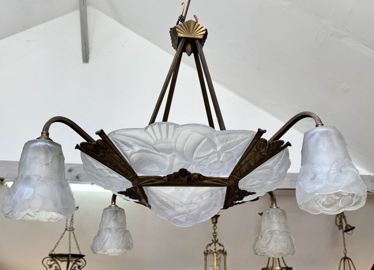 Degué Art Deco Chandelier