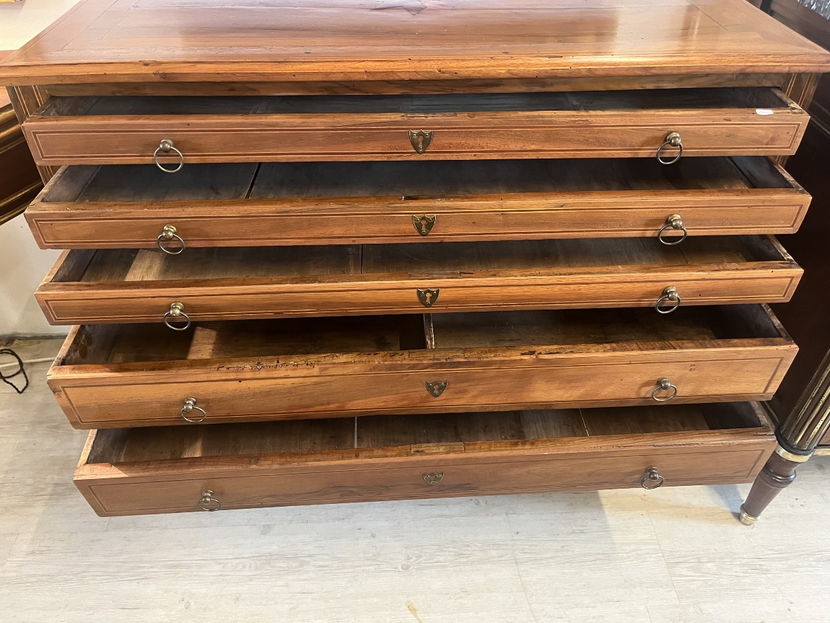 Louis XVI Architect Chest Of Drawers-photo-3