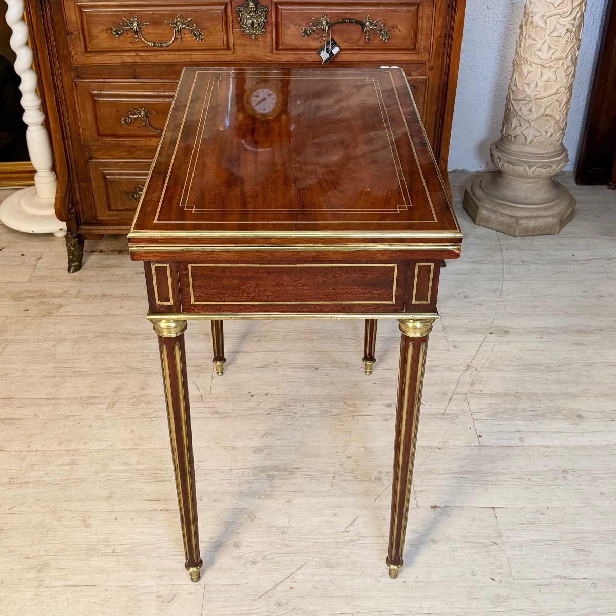 Paire de tables à jeux Louis XVI-photo-2