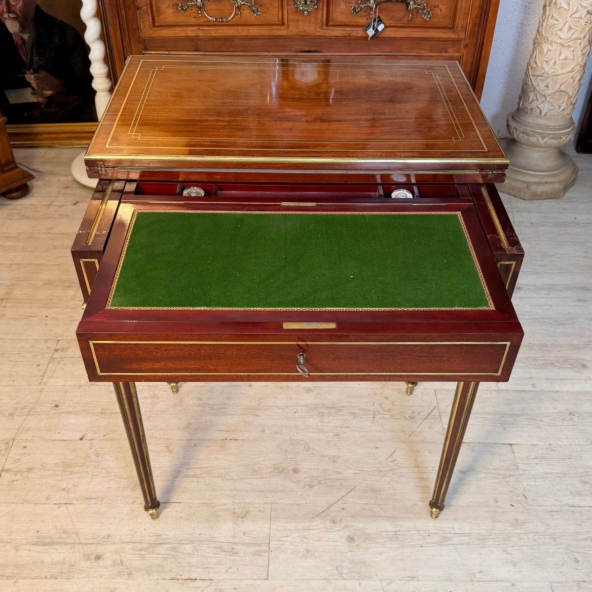 Paire de tables à jeux Louis XVI-photo-4