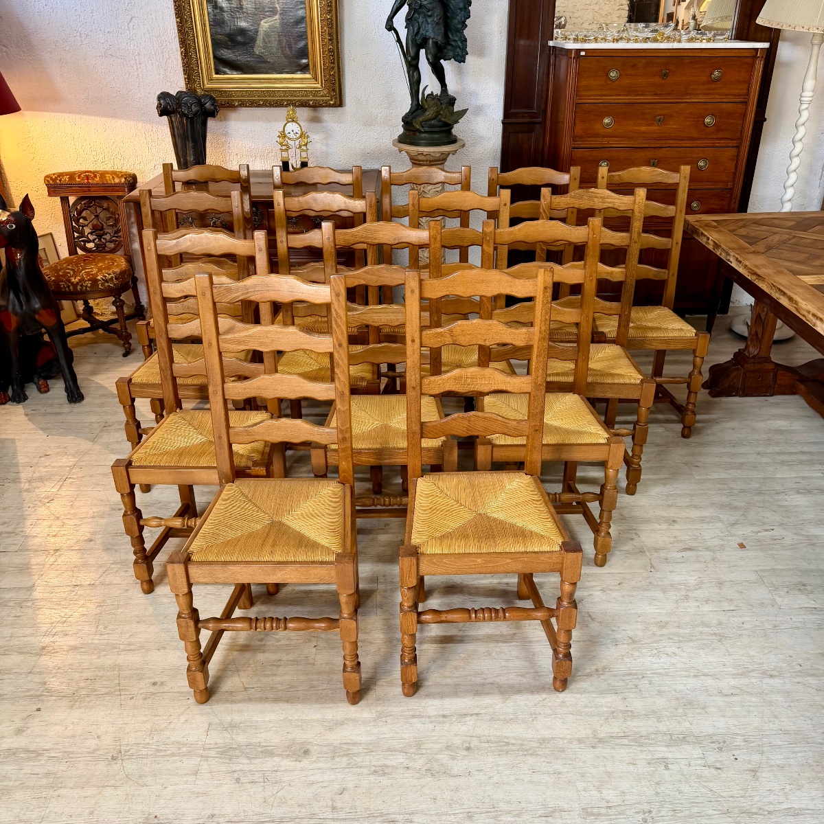 14 chaises type campagne