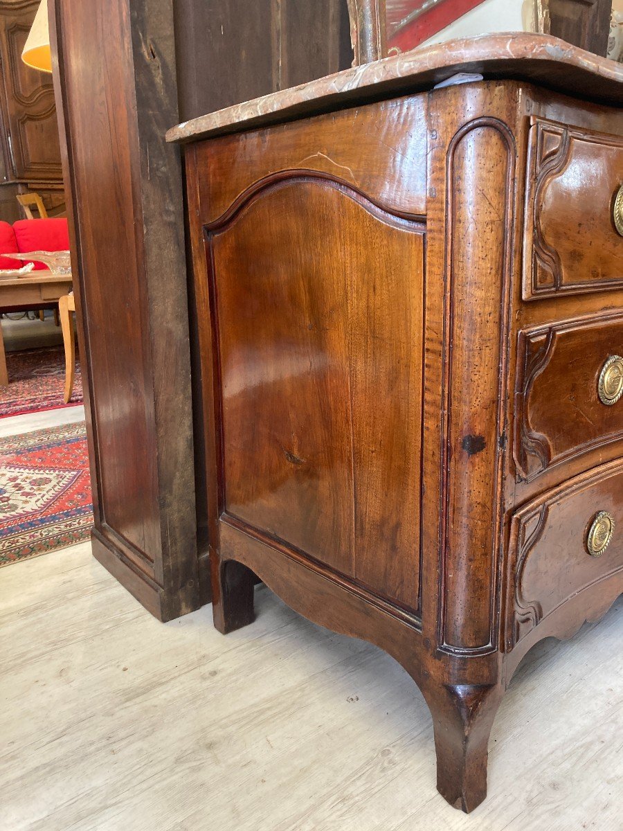 Commode d'Epoque Louis XV En Noyer-photo-4