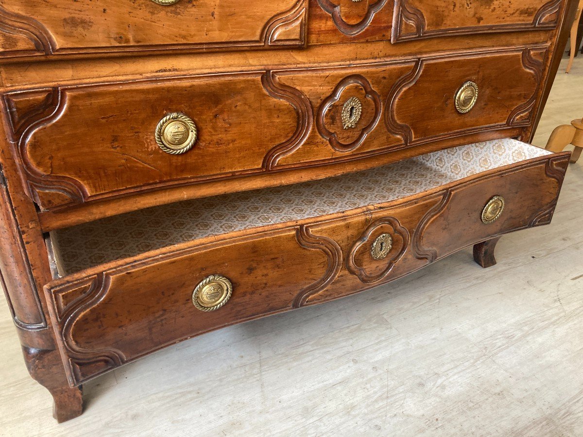 Commode d'Epoque Louis XV En Noyer-photo-5