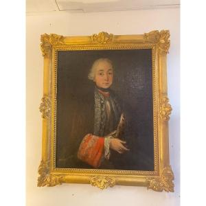 Portrait, Huile Sur Toile Epoque Louis XV