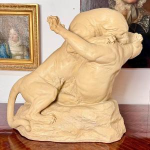 Sculpture de Panthères signée