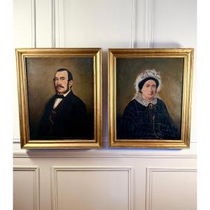 Paire de portraits