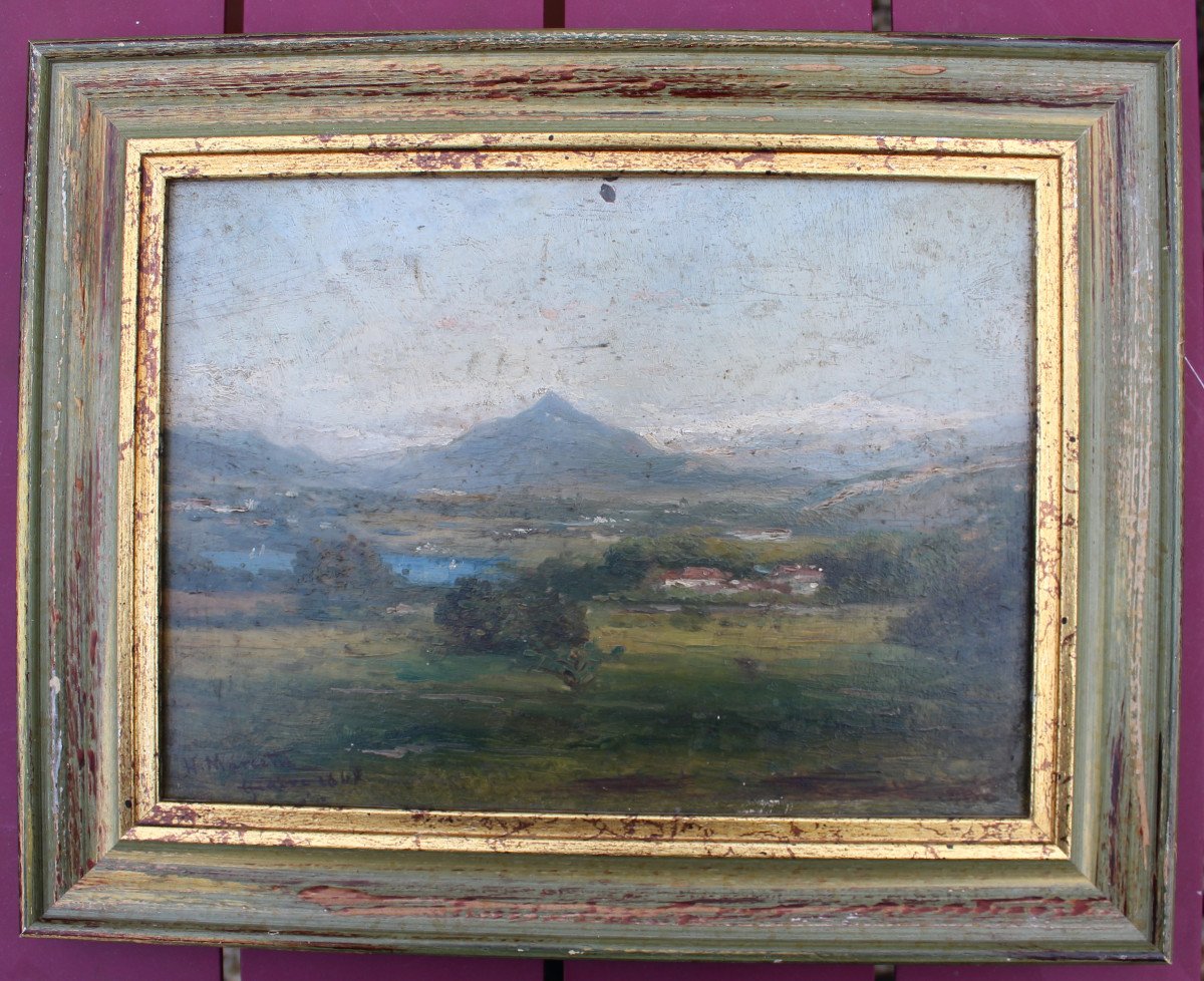 Henri Marcette (1824-1890), Geneva 1868, Oil On Wood-photo-2