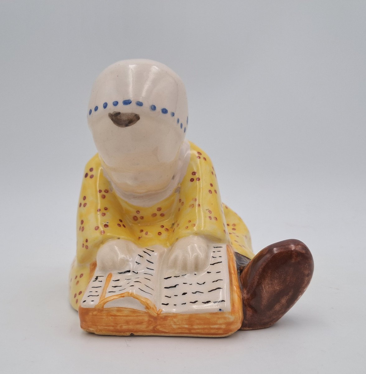 Berthe Savigny (1882-1958) For Hb Quimper, Baby Sitting On A Book