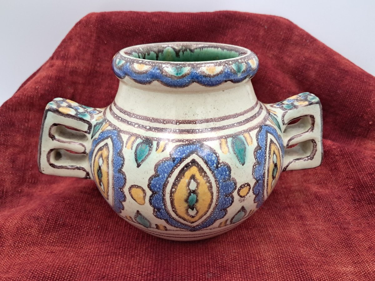 Pierre De Verclos (1886-1950) Tunisia, Nabeul, Circa 1930, Vase With Two Handles-photo-2