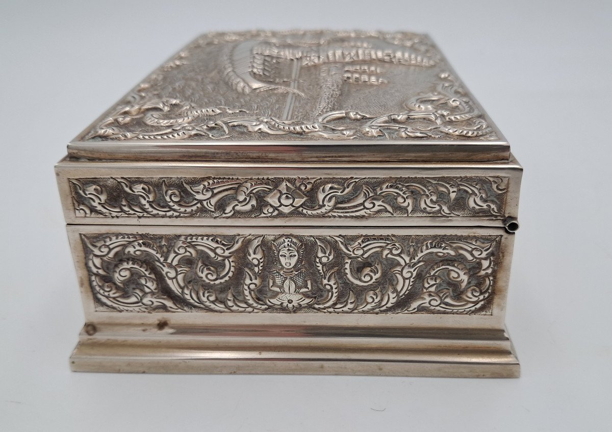Silver Cigar Box, Thailand, 20th Century-photo-4
