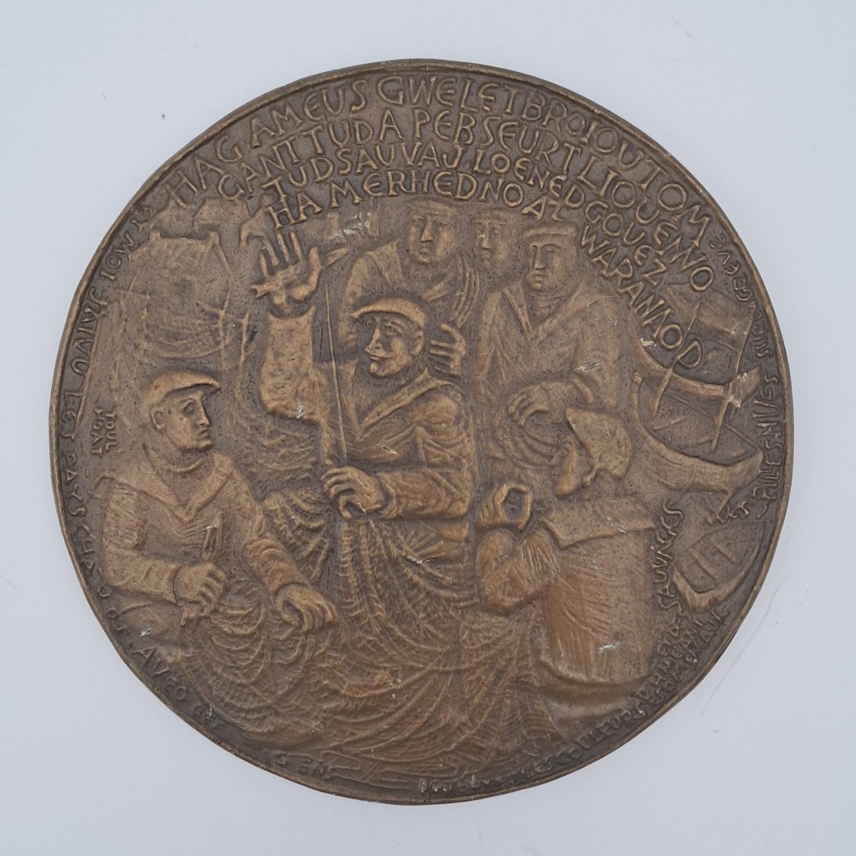 Toulhoat, Large (15.3cm) And Rare Bronze Medal From 1968 Issued By The Paris Mint-photo-2