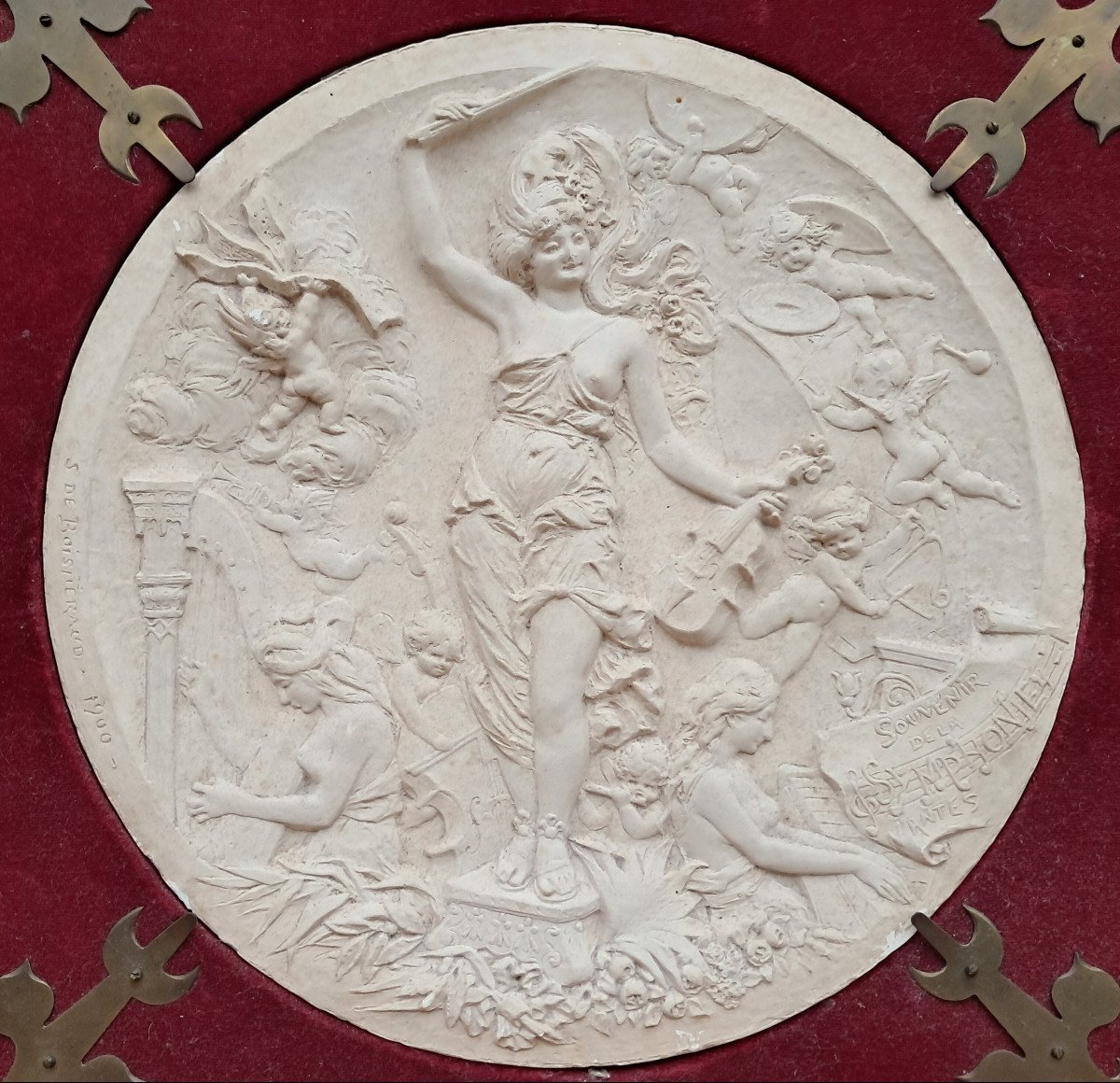 Sébastien De Boishéraud (1847-1927), Souvenir Of The Nantes Symphony, 1900, Plaster 