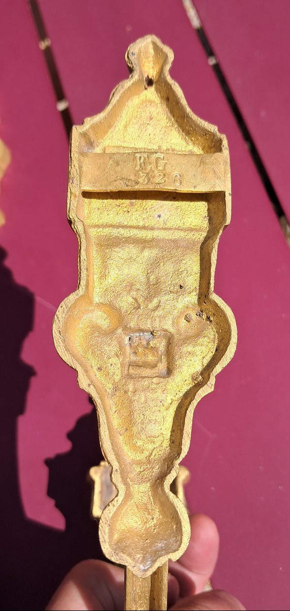 série de huit embrasses rideaux en bronze dorée, XIXème siècle-photo-1