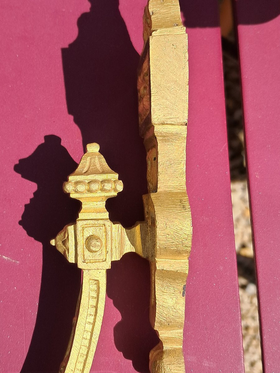 série de huit embrasses rideaux en bronze dorée, XIXème siècle-photo-3