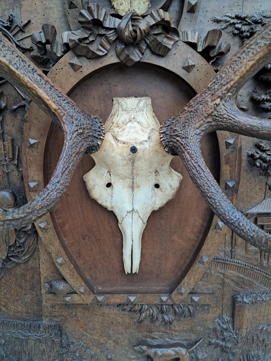 Massacre, Hunting Trophy, Work Of The Black Forest 19th Century-photo-5