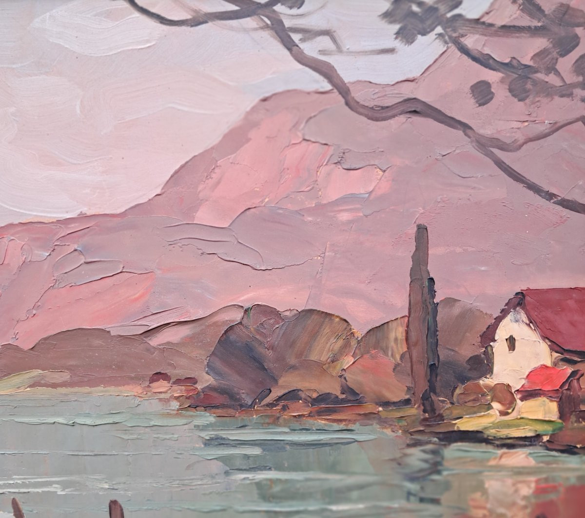 Lucien Poignant (1905-1941), Lake Annecy, 1931, Oil On Panel-photo-2