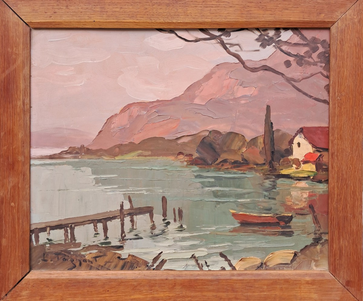 Lucien Poignant (1905-1941), Lake Annecy, 1931, Oil On Panel