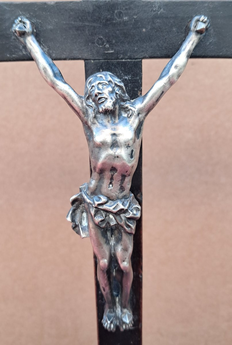 Crucifix, Late 18th/early 19th Century, Silver Christ (hallmarked 1798-1809)-photo-2
