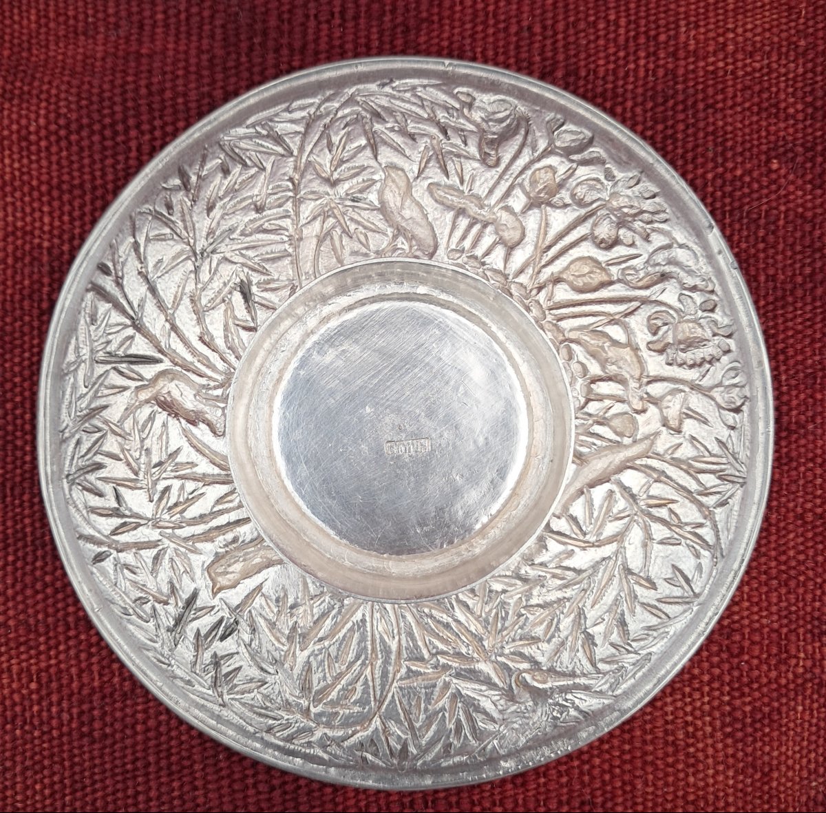 Silver Cup And Saucer, China Late 19th Century-photo-4