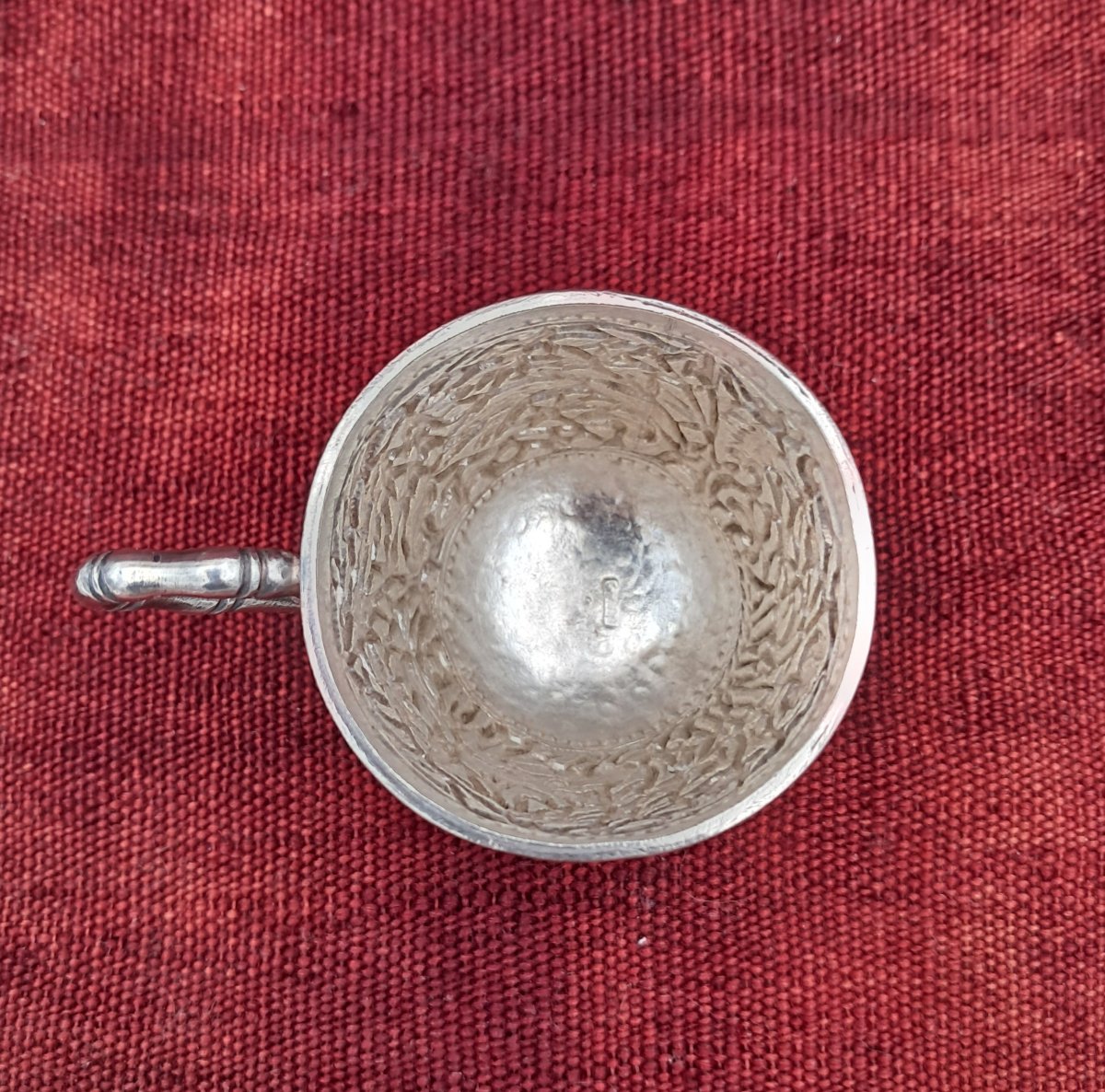 Silver Cup And Saucer, China Late 19th Century-photo-3