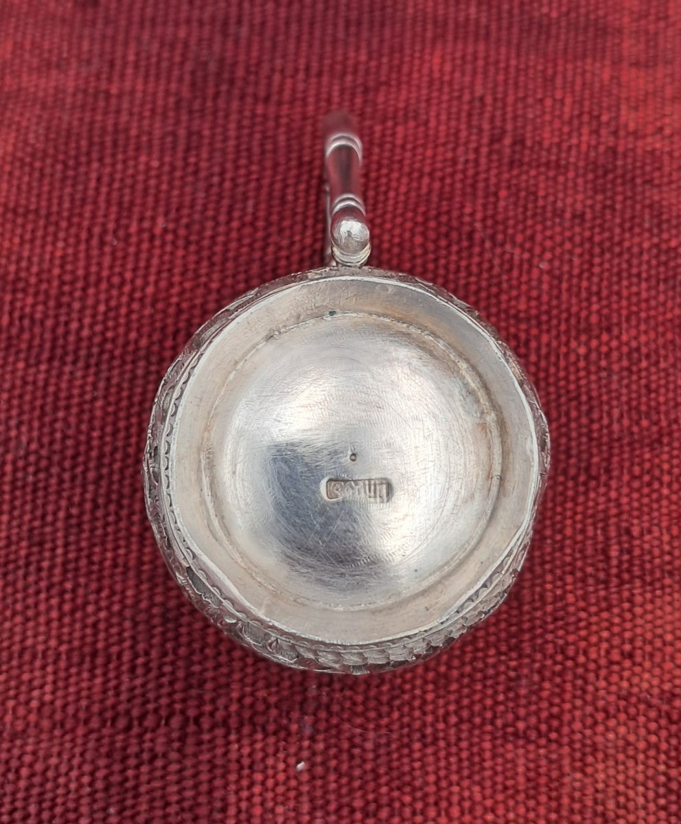 Silver Cup And Saucer, China Late 19th Century-photo-4