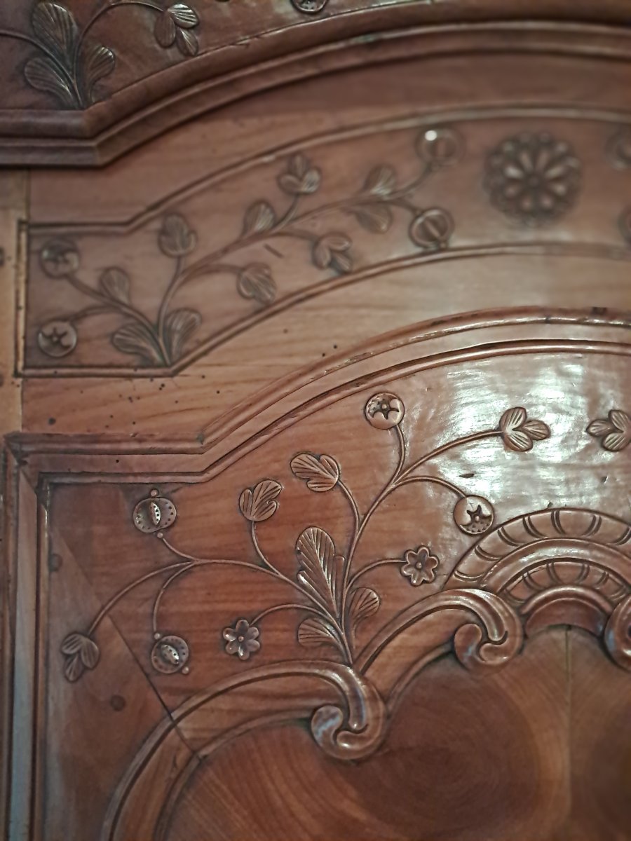 Armoire rennaise en merisier, signée et datée 1860, Rennes-photo-3