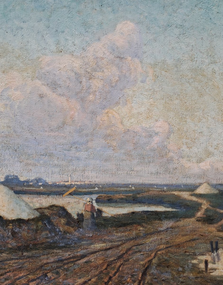 Yves Baillergeau (1881–1959), Salt Marshes At Batz-sur-mer, Oil On Canvas, Signed-photo-3