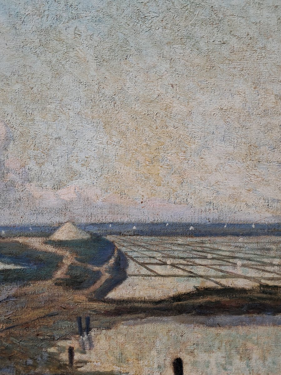 Yves Baillergeau (1881–1959), Salt Marshes At Batz-sur-mer, Oil On Canvas, Signed-photo-4
