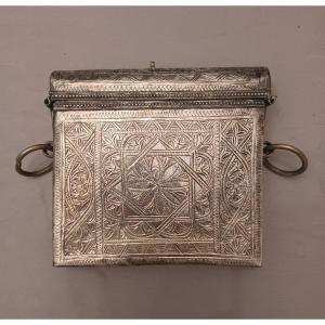 Silver Koran Box, Hallmarks From Morocco, 1328 H/ 1910